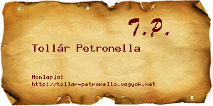 Tollár Petronella névjegykártya